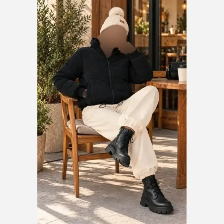 کاپشن سیلیکونی زنانه وارداتی درجه یک پشم شیشه دار سایز 36 تا 46