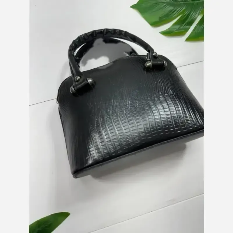 کیف مجلسی موناکو چرم مشکی بند بلند