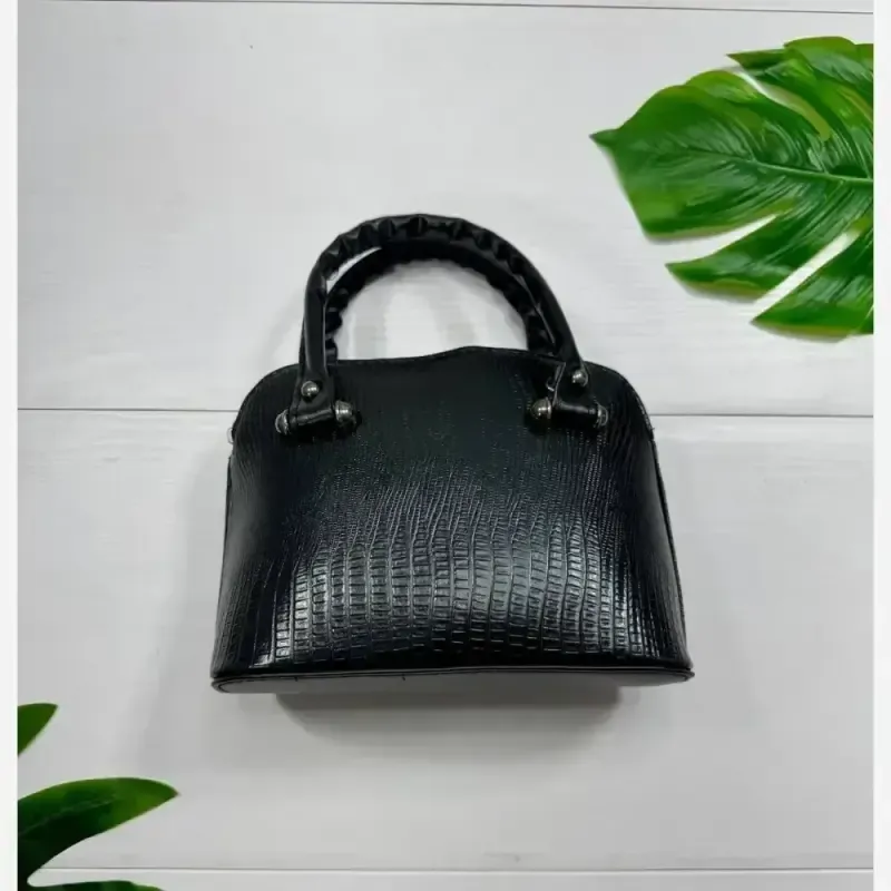 کیف مجلسی موناکو چرم مشکی بند بلند