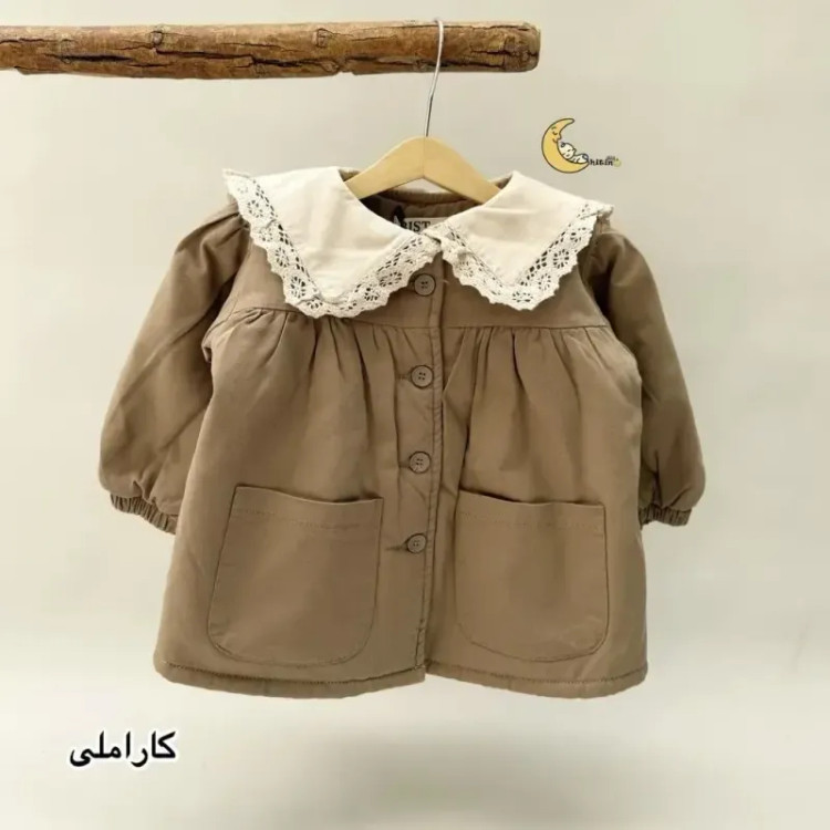 پالتو کتان دخترانه آستر خز پاییزه و زمستانه سایز 1 تا 7 سال