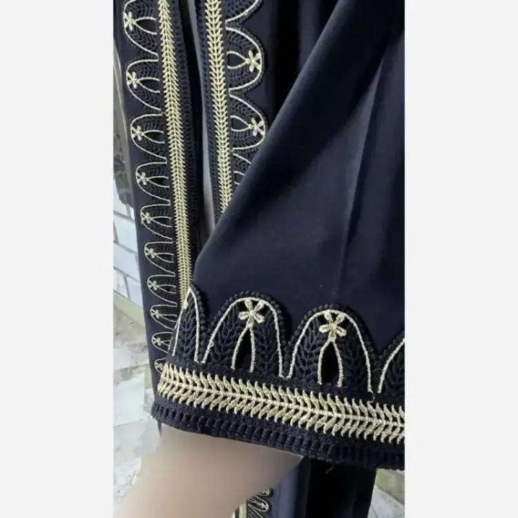 عبا مجلسی زنانه الیزه مشکی قد 140 سایزبندی 38 تا 52