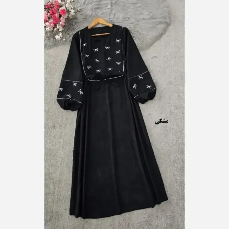 کفتان گلدوزی پاپیونی پاییزه مخمل کبریتی ریز فری سایز