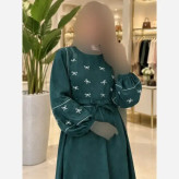 کفتان گلدوزی پاپیونی پاییزه مخمل کبریتی ریز فری سایز