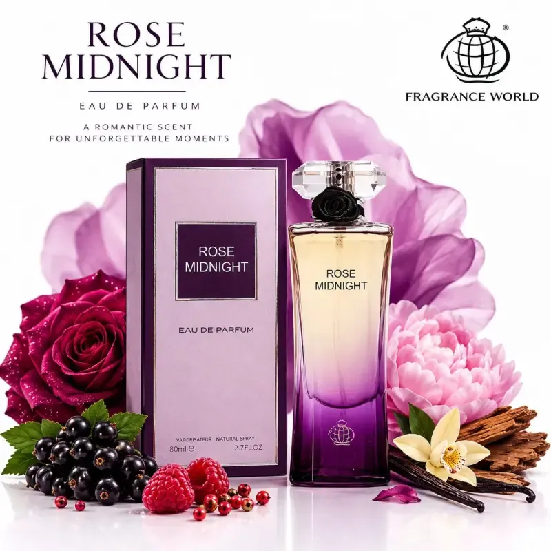 عطر ادکلن زنانه فراگرنس ورد رز میدنایت 80 میل