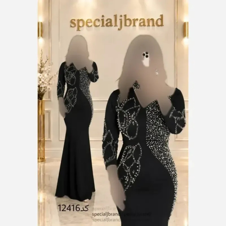 ماکسی مجلسی طناز غواصی گرم بالا سنگ نگین کاری قد 155 زیپ دار در رنگبندی و سایزبندی متنوع