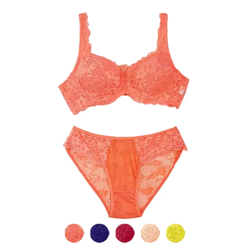 ست شورت و سوتین دانتل فنردار زنانه شارمین سایز B سه قزن ضد تعریق فانتزی