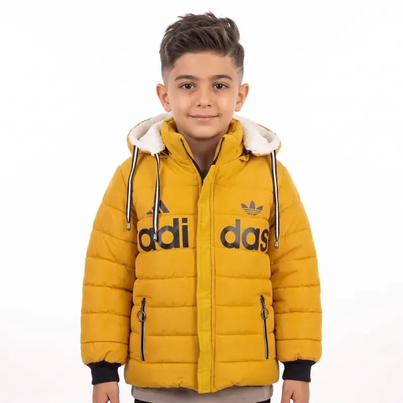 کاپشن پسرانه شمعی زرد پاییزه و زمستانه