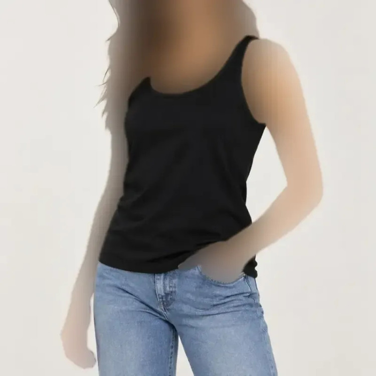تاپ مشکی سایز بزرگ زنانه پنبهای چهارفصل تنخور راحت