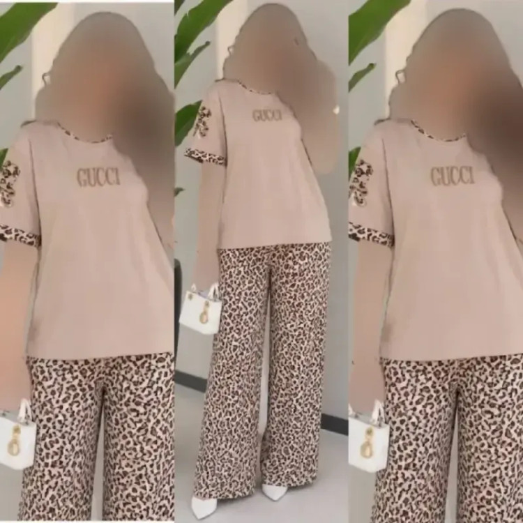 ست تیشرت و شلوار مدل بنلی نخ پنبه گلکسی سایز 38 تا 46