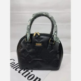 کیف چرمی مشکی زنانه بند دوشی سایز 23 در 23 مدل goldis