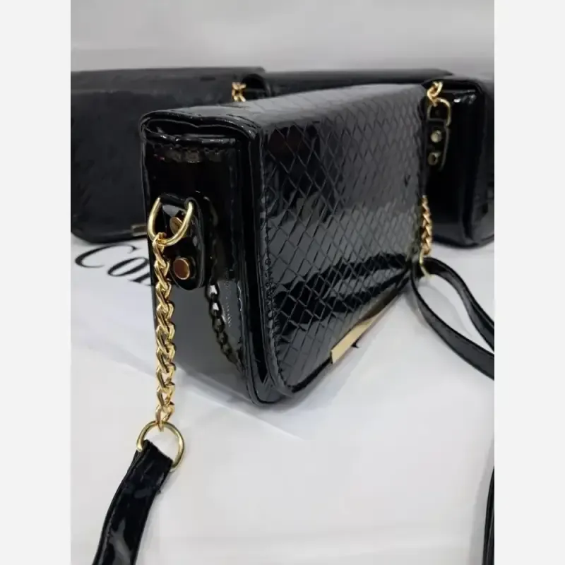 کیف دوشی ماهگل چرم مشکی سایز 15 در 20