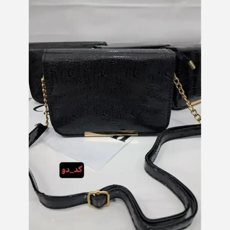 کیف دوشی ماهگل چرم مشکی سایز 15 در 20