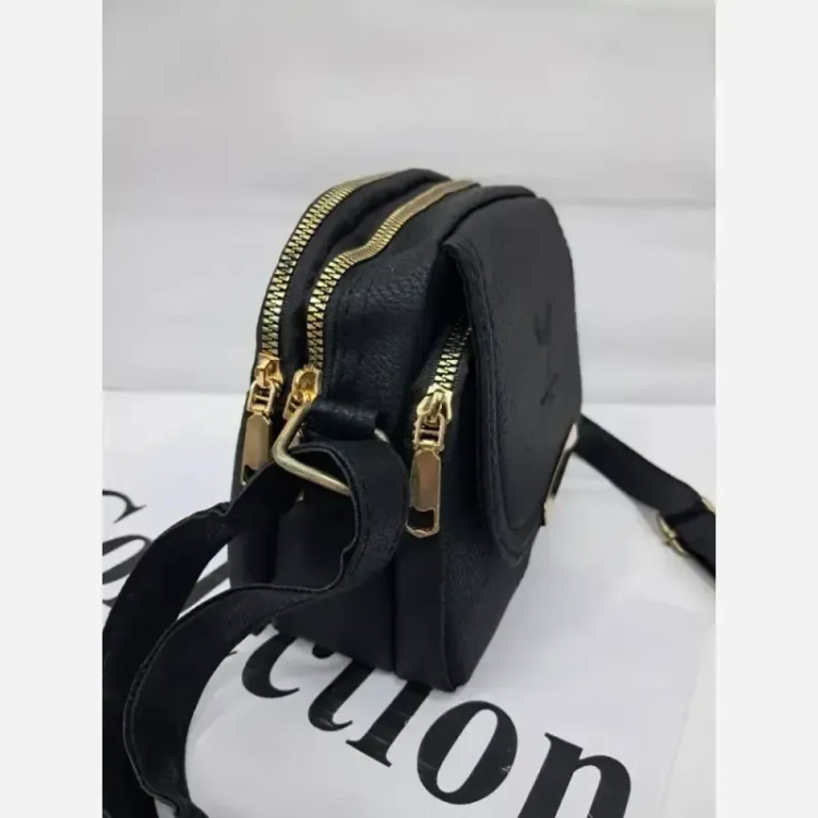 کیف دوشی ماهگل چرم مشکی سایز 15 در 20