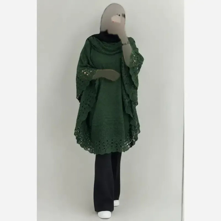 بافت زنانه اکریلیک پانچ طرح شیک و باکیفیت سایز بزرگ