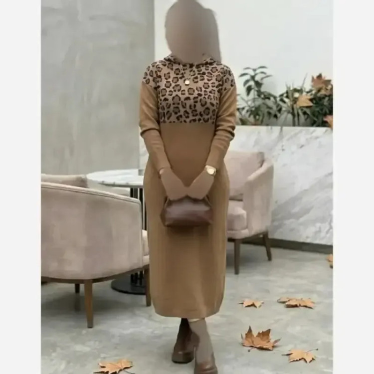 کفتان بافت ژیوان فری سایز 38 تا 48 رنگ نسکافه ای و کرم