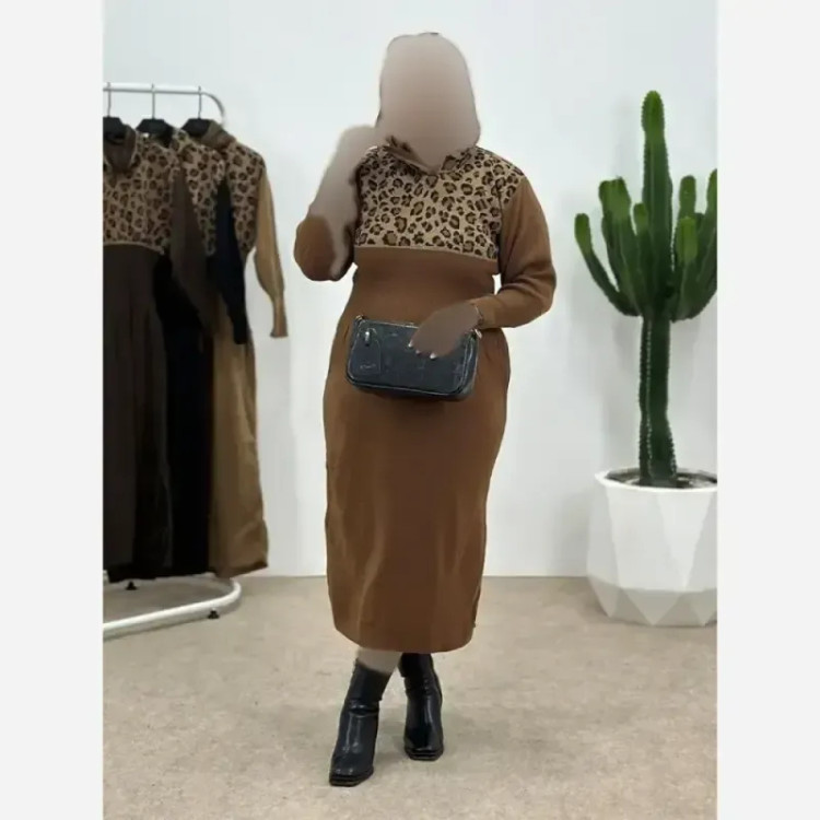 کفتان بافت ژیوان فری سایز 38 تا 48 رنگ نسکافه ای و کرم