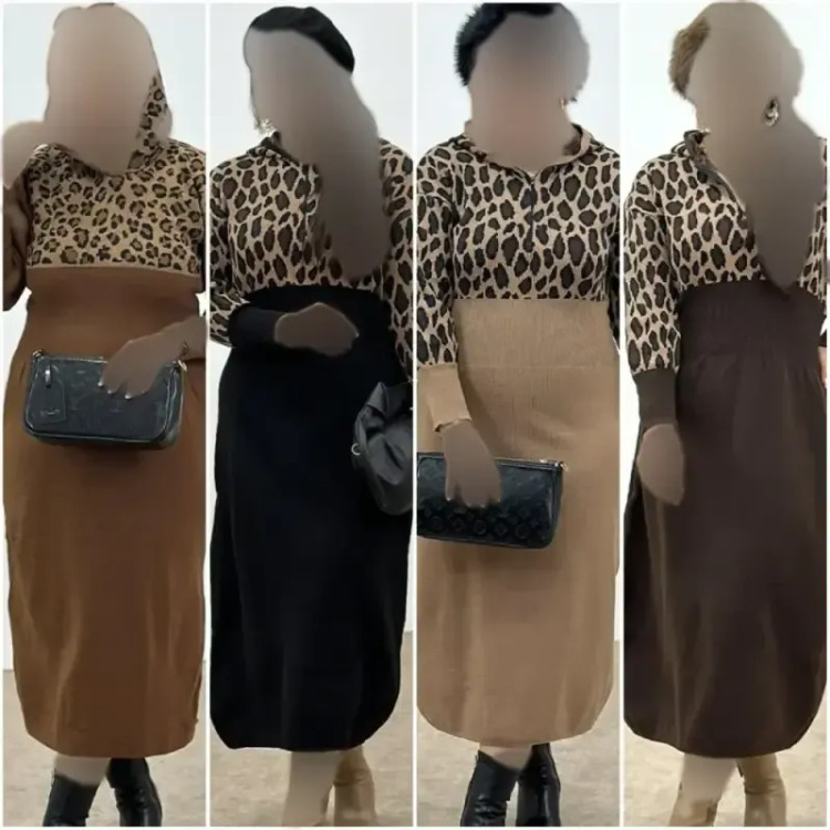کفتان بافت ژیوان فری سایز 38 تا 48 رنگ نسکافه ای و کرم