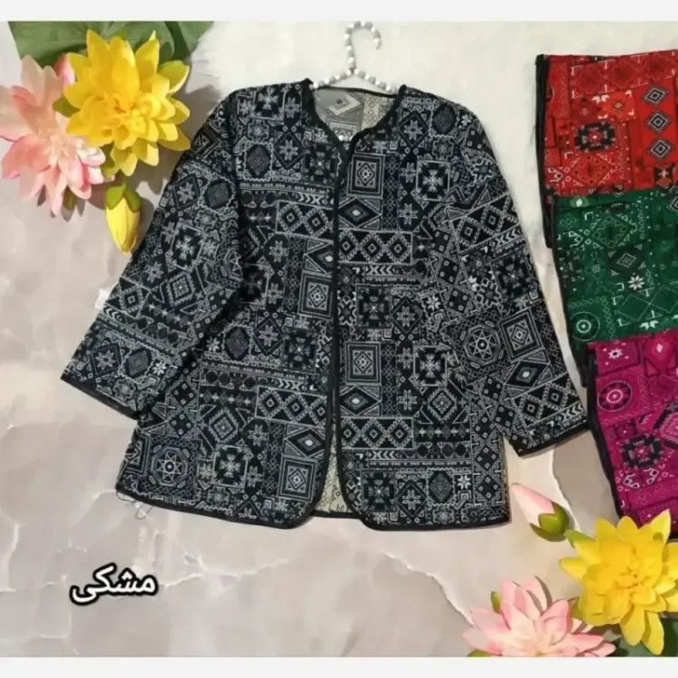 کت گلیمی تافته مشکی فری سایز زنانه