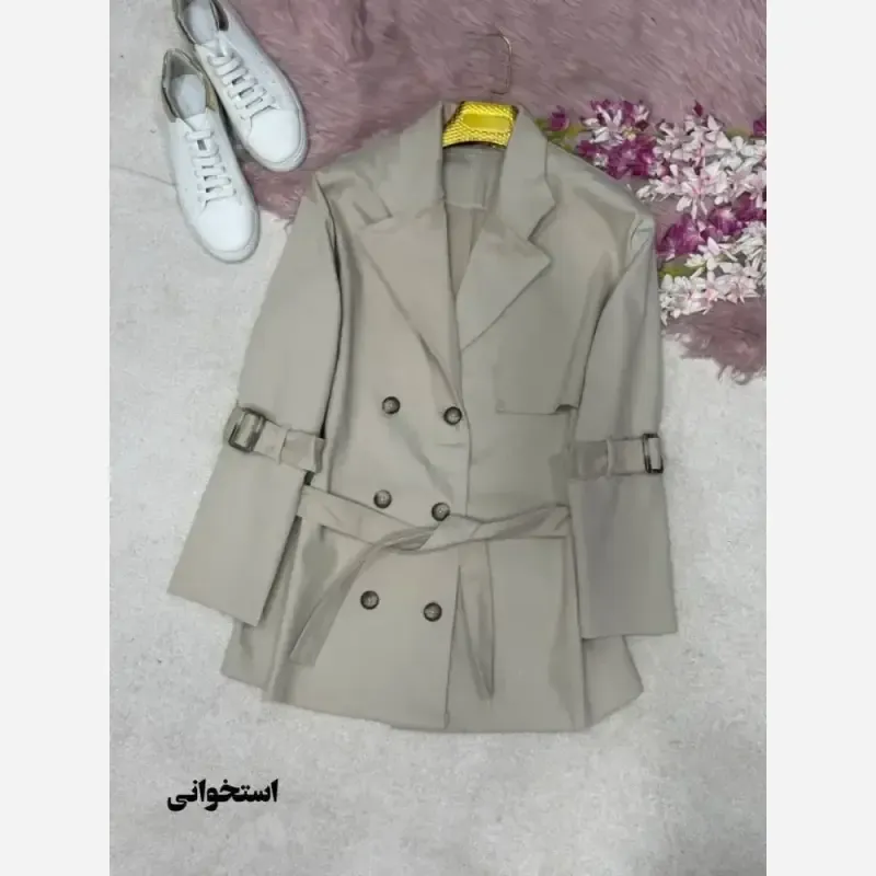 ترنج کت الینا کتان پاییزه واردتی ضخیم سایز فری 38 تا 46