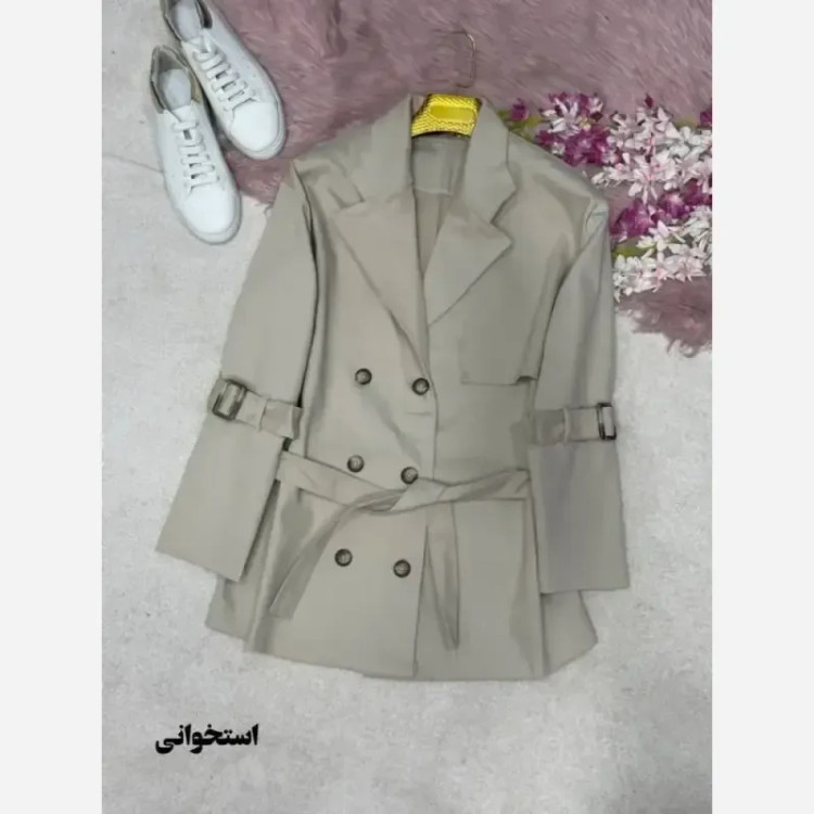 ترنج کت الینا کتان پاییزه واردتی ضخیم سایز فری 38 تا 46