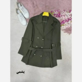 ترنج کت الینا کتان پاییزه واردتی ضخیم سایز فری 38 تا 46