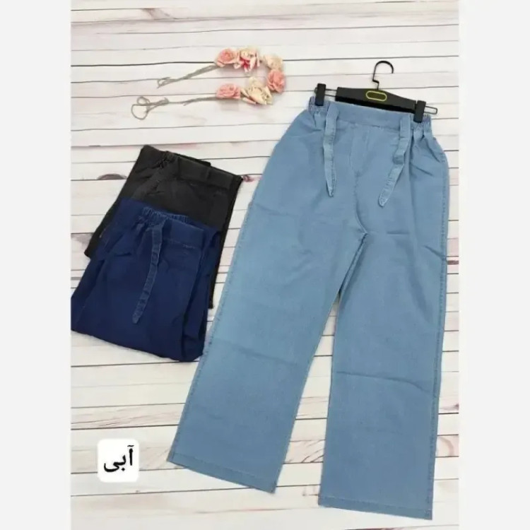شلوار بگ کاغذی جین اصل و درجه یک رنگ بندی مشکی آبی ذغالی سورمه ای سایز دو سه چهار پنج